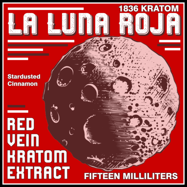 1836 Kratom La Luna Liquid Label