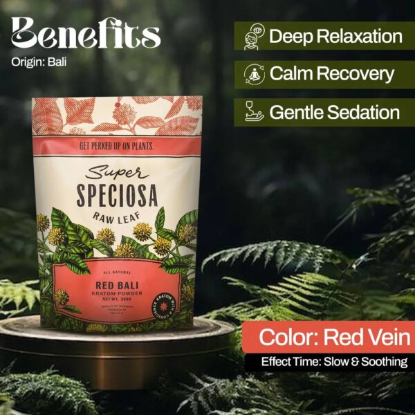 Super Speciosa Red Bali Kratom Powder – Benefits