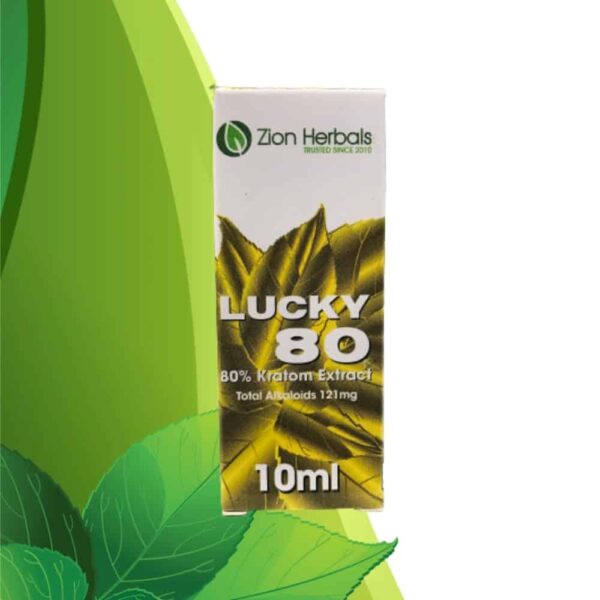 Zion Herbals Lucky 80 Liquid Kratom Extract Box
