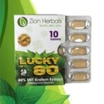 Zion Herbals Lucky 80 Kratom Extract Tablets 10 pack.
