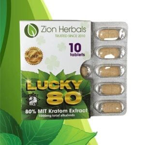 Zion Herbals Lucky 80 Kratom Extract Tablets 10 pack.