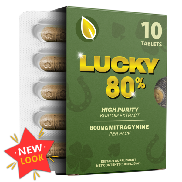 Zion Herbals Lucky 80 Kratom Extract Tablets 10 pack.