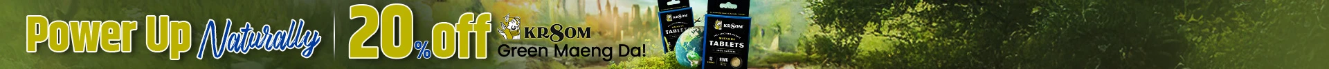 Desktop Counter Banner for KR8OM™ Green Maeng Da Kratom Extract Tablets Nov 2025 - 02