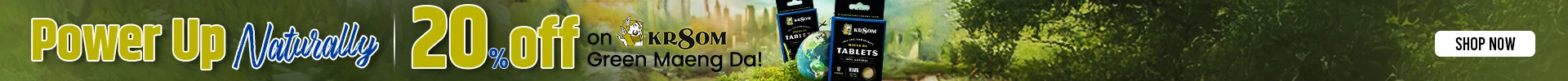 Desktop Counter Banner for KR8OM™ Green Maeng Da Kratom Extract Tablets