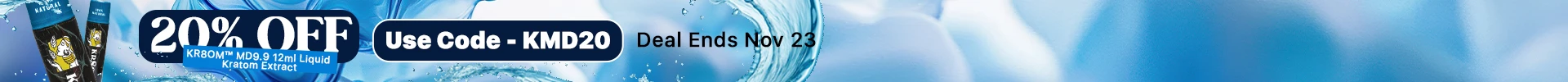 KR8OM™ MD9.9 12ml Liquid Kratom Extract - Counter Banner