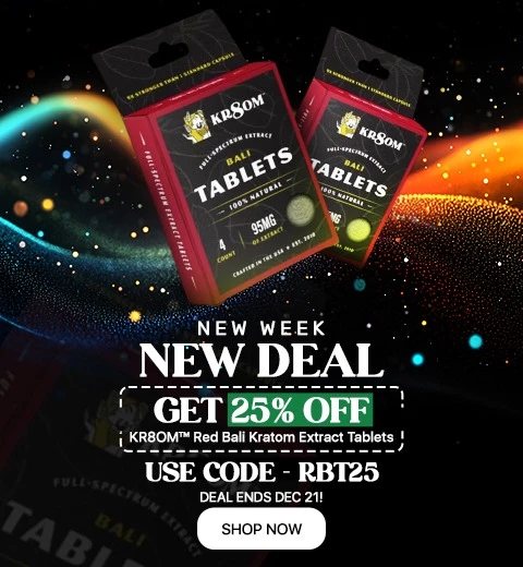 KR8OM™ Red Bali Kratom Extract Tablets - Banner